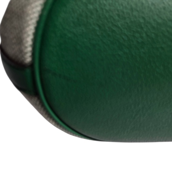 Kate Spade Green Apple Rosie Bucket Bag Pebbled Leather Canvas Crossbody Purse - Picture 6 of 12